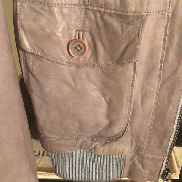 Banana Republic Gray Leather Jacket - Picture 3 of 8